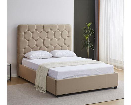 MADISON 5' BED - FAWN VELVET FABRIC