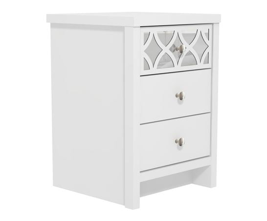 Arianna 3 Drawer Bedside Table White