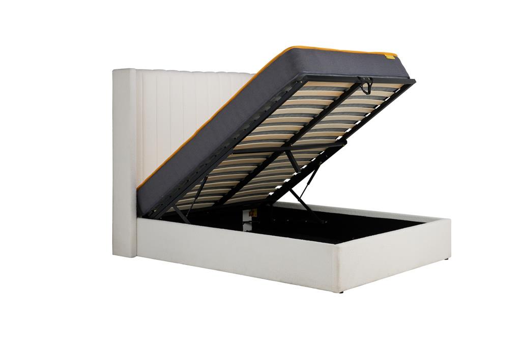 Maisey Ottoman Bed White Boucle - Double