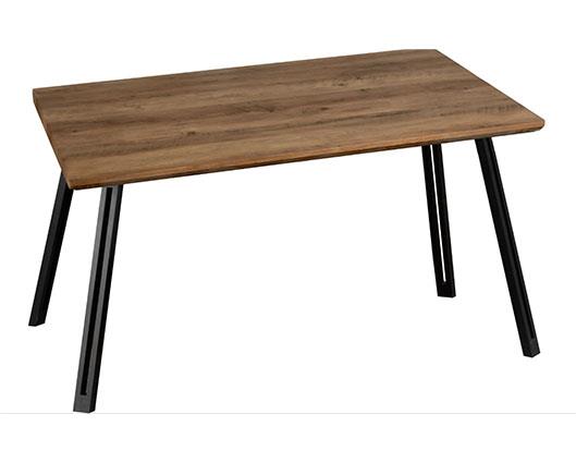 QUEBEC STRAIGHT & LUKAS DINING SET (X4 CHAIRS) - MEDIUM OAK EFFECT/GREY VELVET