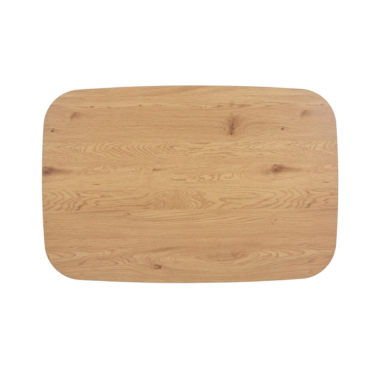 Aspen rectangular dining table, light oak effect top with black tapered legs