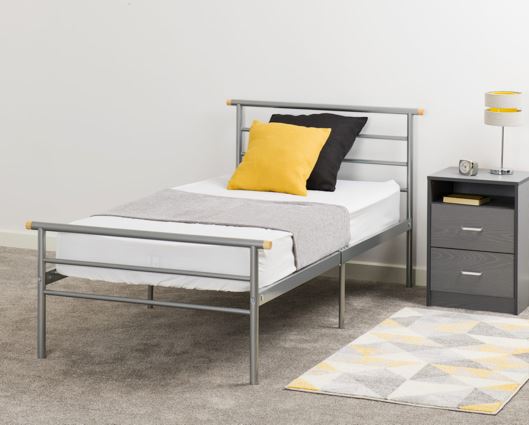 Orion Small Double Bed - Silver