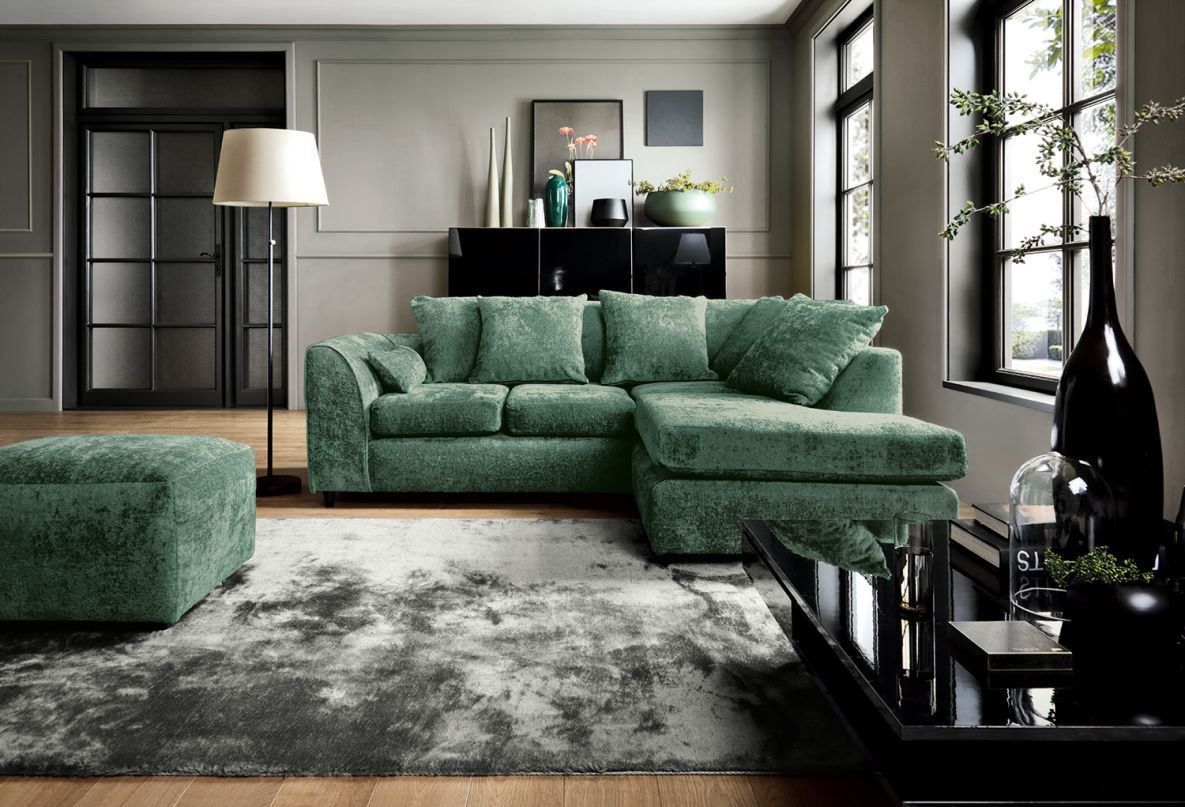 Harriet Right Corner Sofa - Rifle Green