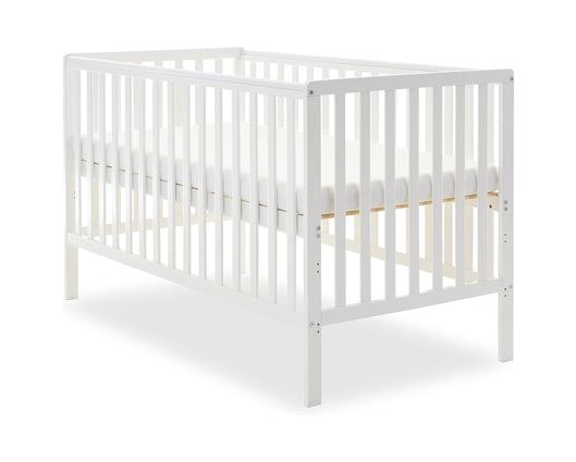 Bantam Cot & Fibre Mattress - White