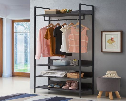 Zahra Open Wardrobe with 4 Shelves