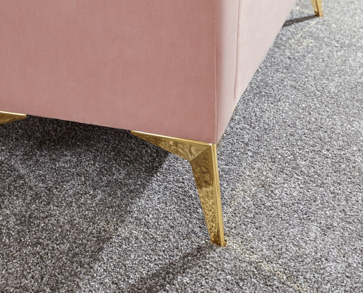 Pettine ottoman storage bench blush pink