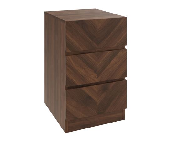 Catania 3 Drawer Bedside Table Royal Walnut