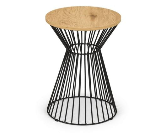 JERSEY ROUND WIRE LAMP TABLE - EURO OAK