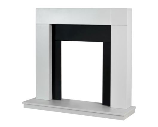 Adam Malmo Fireplace in Pure White & Black/Pure White, 39 Inch