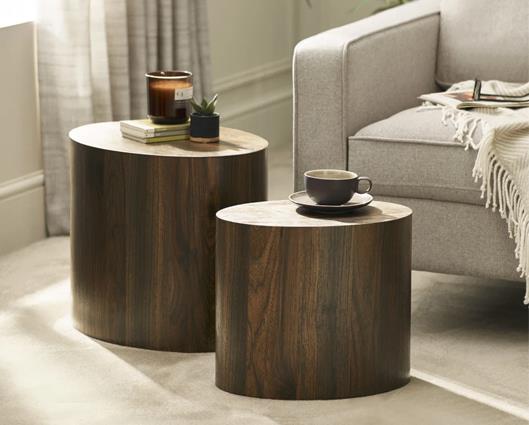 Toba Oval Nest of Tables Walnut