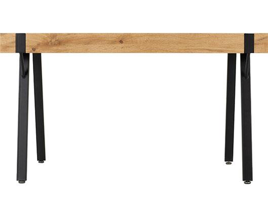 TREVISO & QUEBEC DINING SET (X4 CHAIRS) - LIGHT OAK EFFECT/GREY FAUX LEATHER