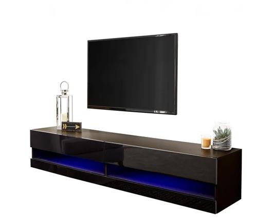 Galicia 180cm Wall TV Unit with LED Black