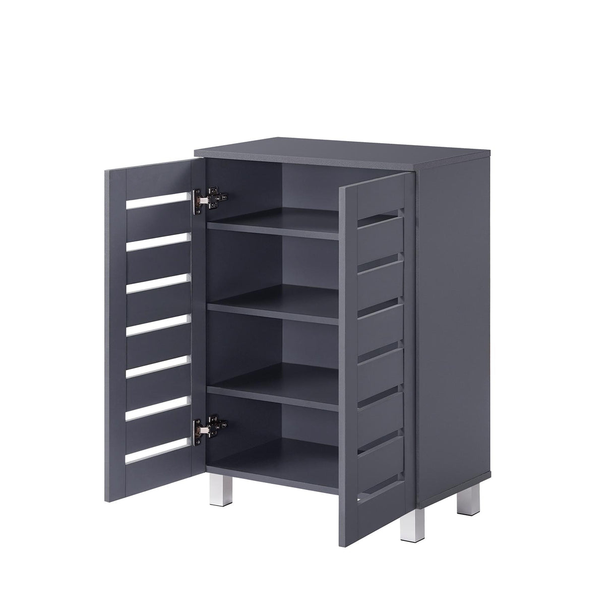 Euston 2 Door Shoe Cabinet - Dark Grey