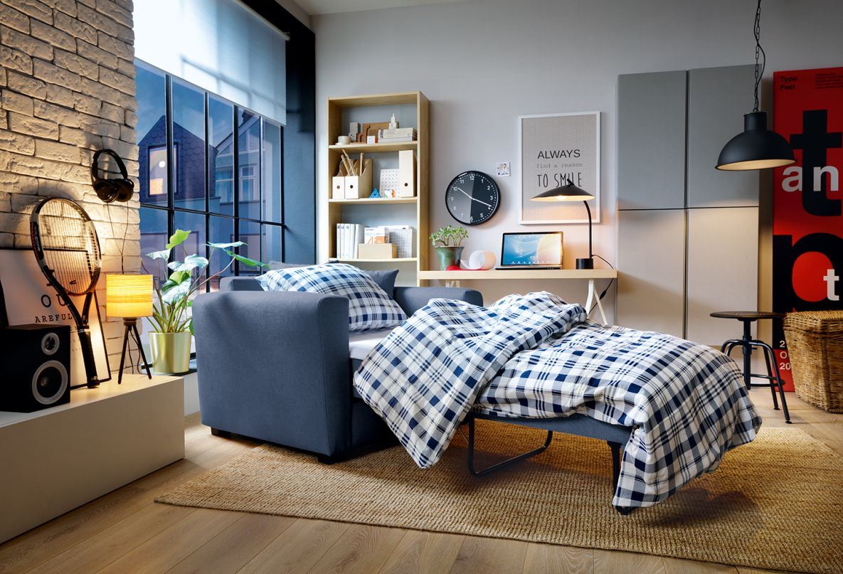 Olly Single Sofa Bed - Dark Blue