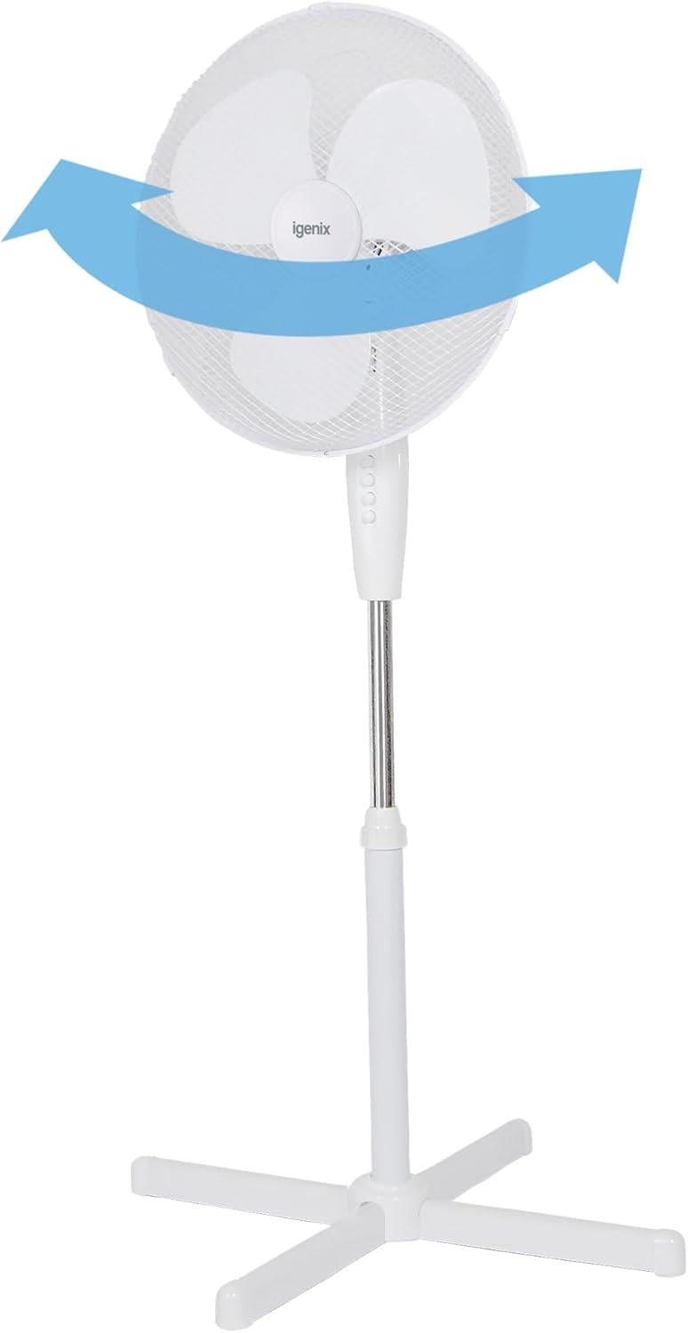 Igenix 16" Pedestal Fan White