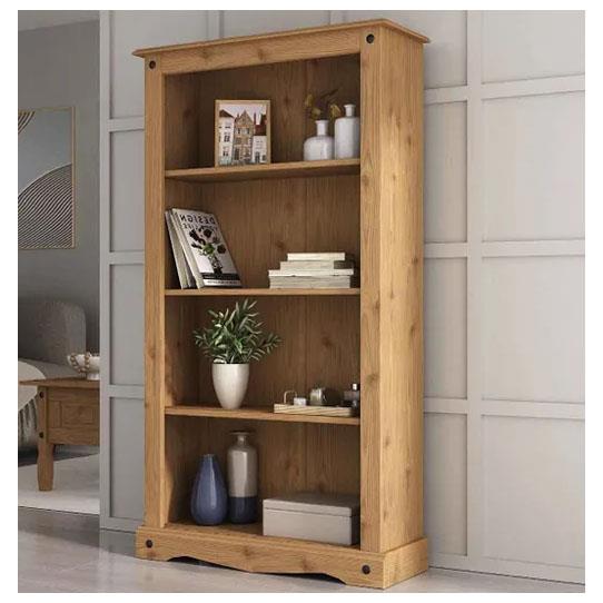 Corona Medium Bookcase - Distressed Waxed Pine