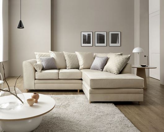 Chicago Right Hand Facing Corner Sofa-Cream