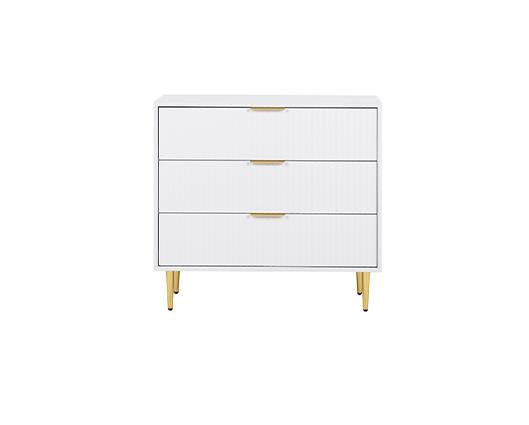 Zara 3 Drawer Fluted Chest - White