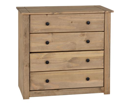 Panama 4 Drawer Chest - Natural Wax