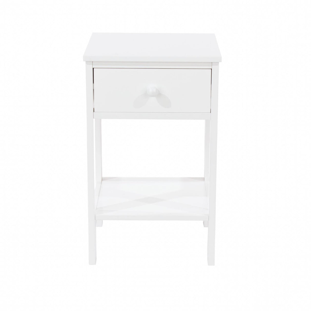 Shaker 1 Drawer Petite Bedside Cabinet-White