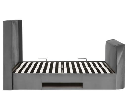 Clara Side Lift Ottoman TV Bed Dark Grey - Super King