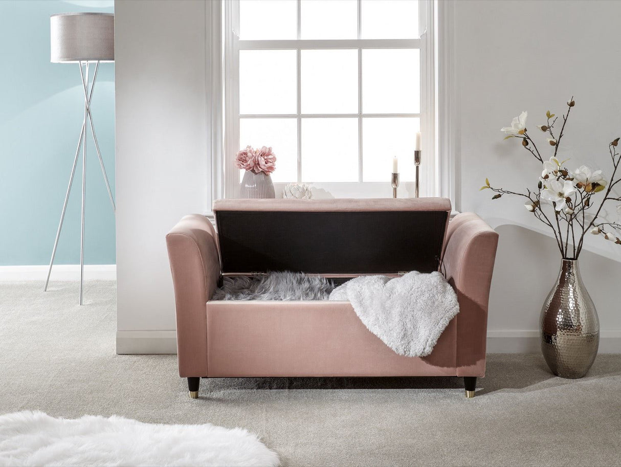 Genoa window seat blush pink fabric