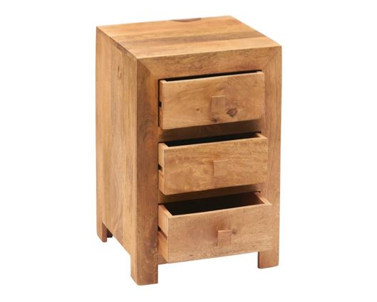 TOKO LIGHT MANGO 3 DRAWER BEDSIDE