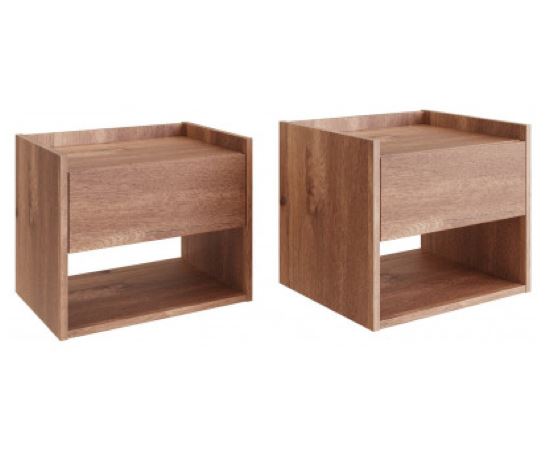 Harmony Wall Mounted Pair Of Bedside Tables Oak