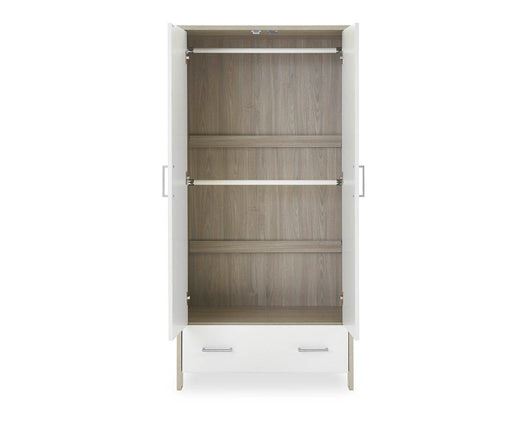 Nika Double Wardrobe - Grey Wash & White