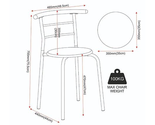 DERRY DINING SET (X2 CHAIRS) - WHITE/OAK