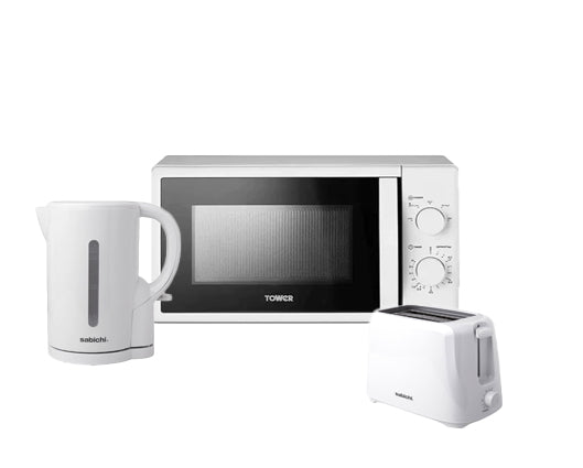 Essentials White Microwave Bundle