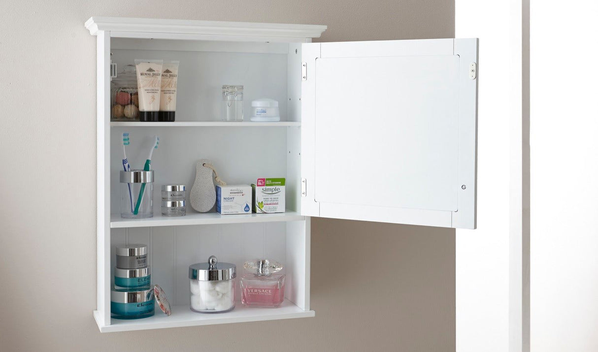 Colonial mirrored cabinet white