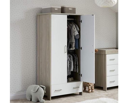 Nika Double Wardrobe - White Wash