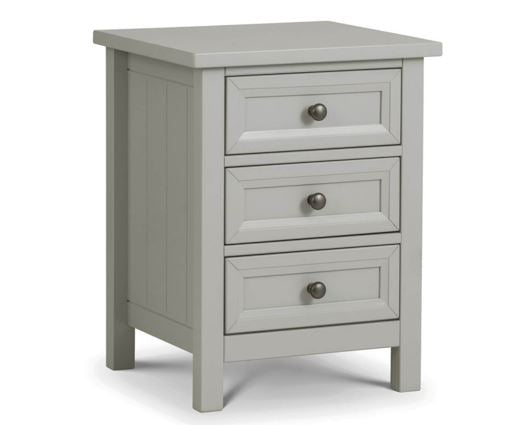 MAINE 3 DRAWER BEDSIDE - DOVE GREY