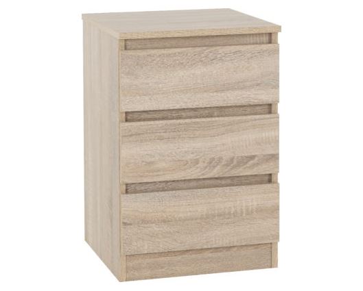 Malvern 3 Drawer Bedside - Sonoma Oak Effect