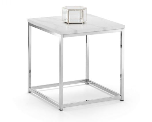 SCALA WHITE MARBLE TOP LAMP TABLE