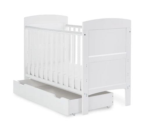 Grace Mini Cot Bed & Under Drawer - White