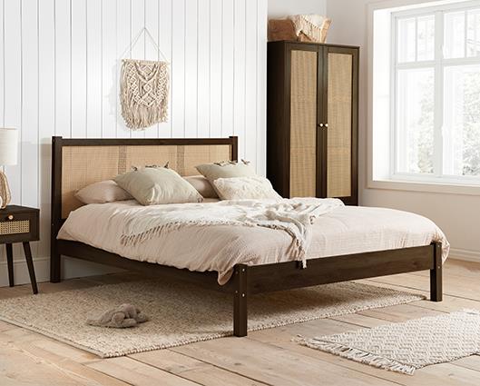 Croxley Rattan Bed Walnut - King