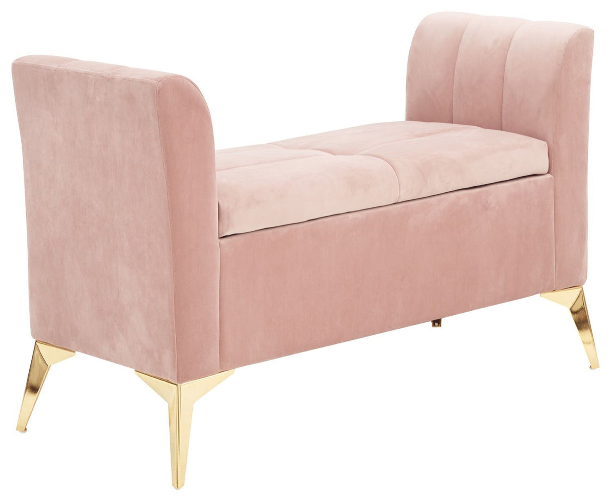 Pettine ottoman storage bench blush pink
