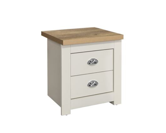 Highgate 2 Drawer Bedside-Cream