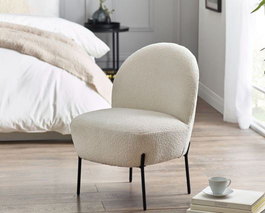 SET OF 2 IRIS BOUCLE DINING CHAIRS - GREY