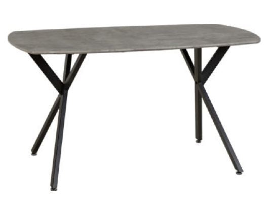 Athens Rectangular Dining Table - Concrete Effect/Black