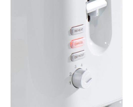 2 Slice White Plastic Toaster with Chrome Band