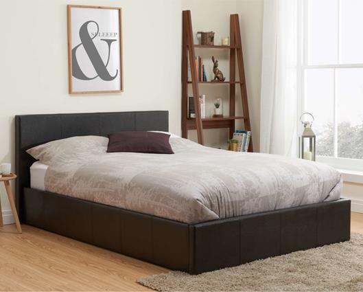 Berlin Small Double Ottoman Bed - Brown