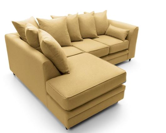 Darcy Left Hand Facing Corner Sofa-Mustard