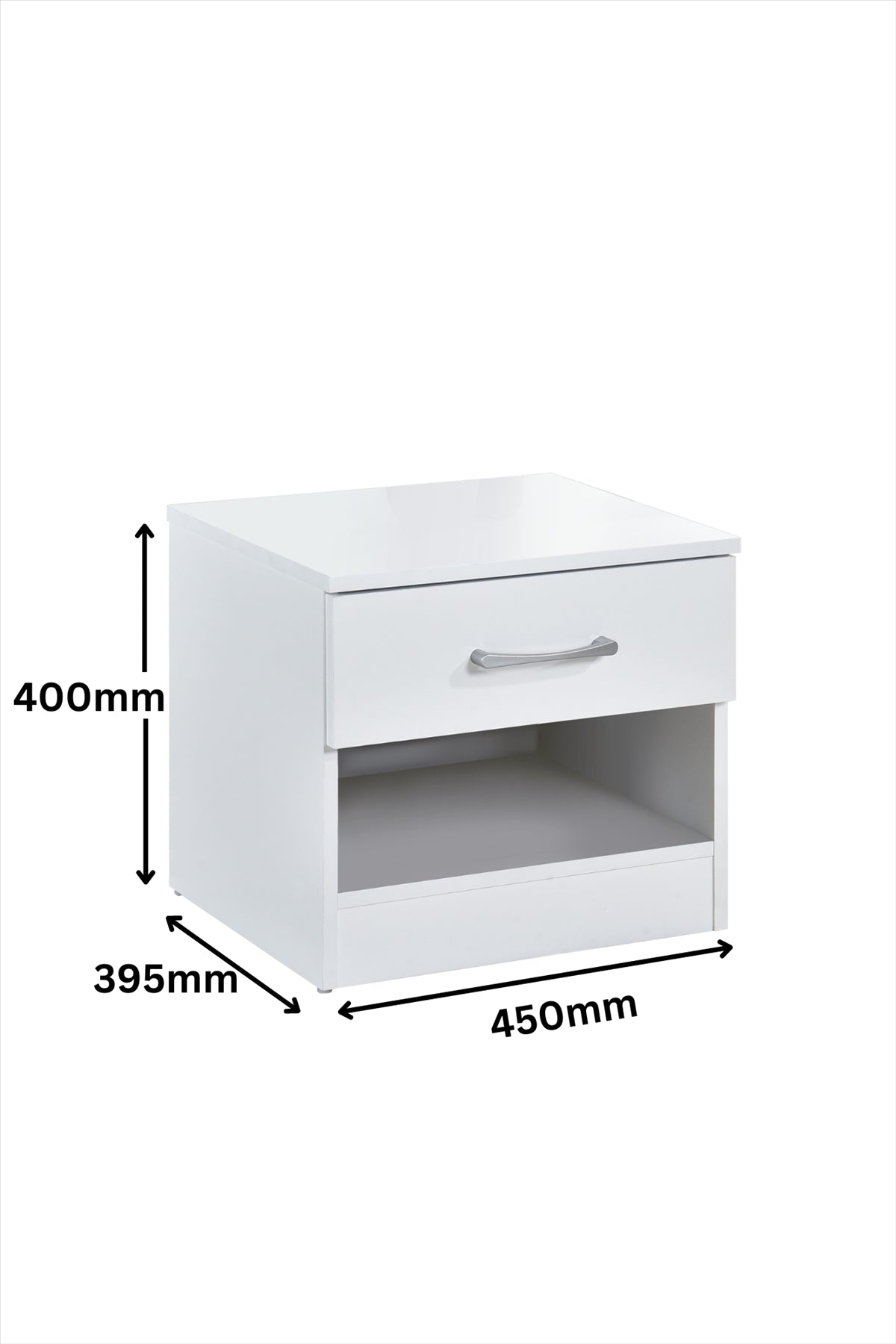 Highbury 1 Drawer Bedside - White