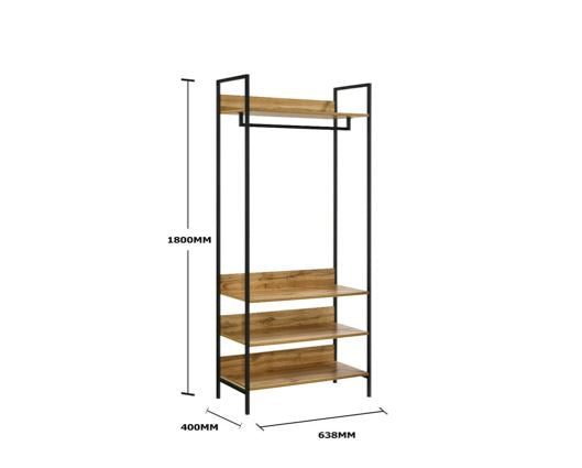 Zahra Open Wardrobe with 4 Shelves