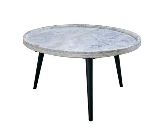 Opal Coffee Table With Marble Top And Metal Legs