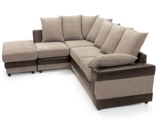 Dino Left Hand Facing Corner Sofa- Brown & Beige