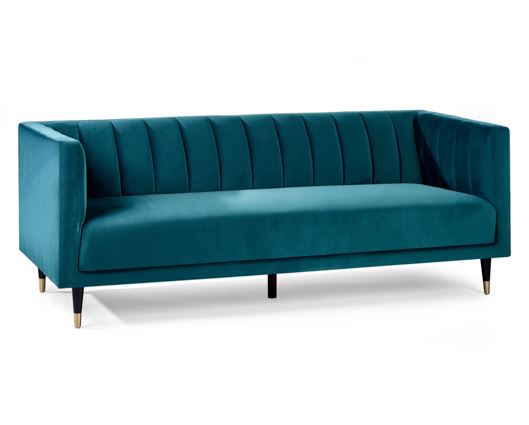 SALMA SCALLOPED BACK 3 SEATER - TEAL